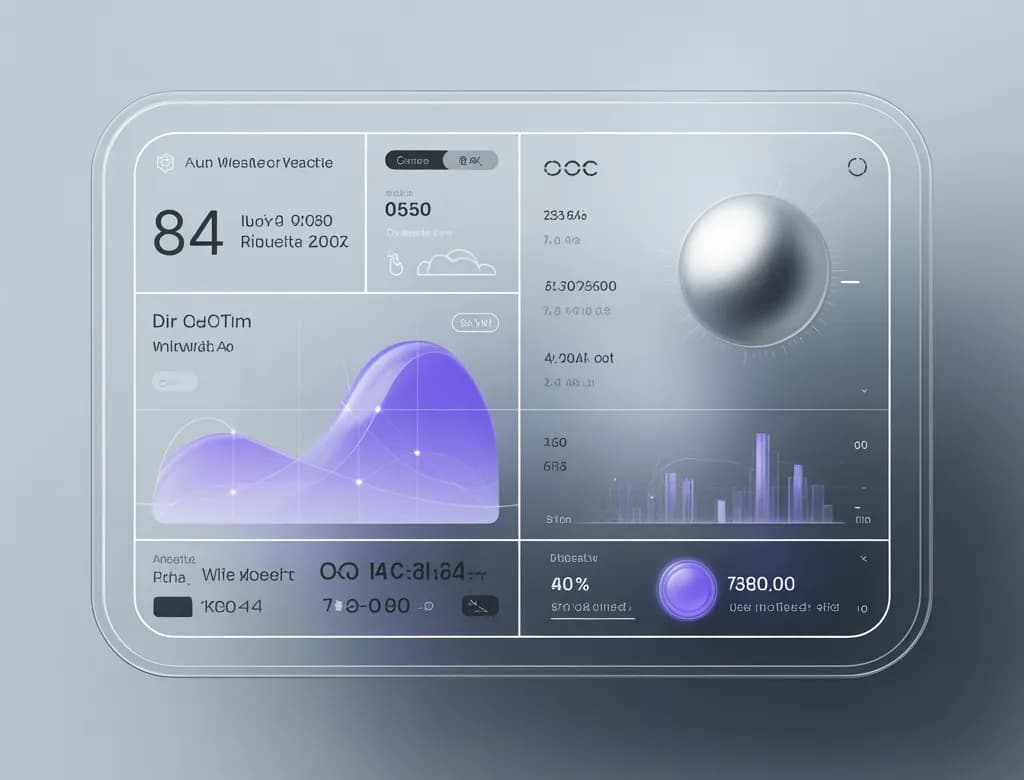 Futuristic navigation interface over a landscape